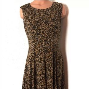 Christopher & Banks Brown Dotted Dress Sleeveless